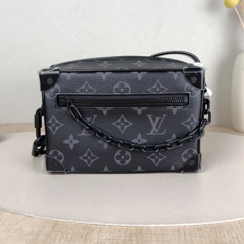 Louis Vuitton Crossbody Bag SOFT TRUNK Box Eclipse PVC Mini 18.5 × 8 × 13 cm