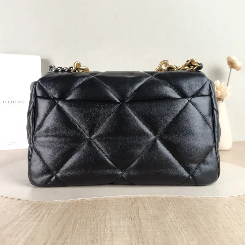 Chanel Crossbody Bag 19Bag Black SL ambskin Medium 30 × 10 × 20 cm — cover view 3 of 6