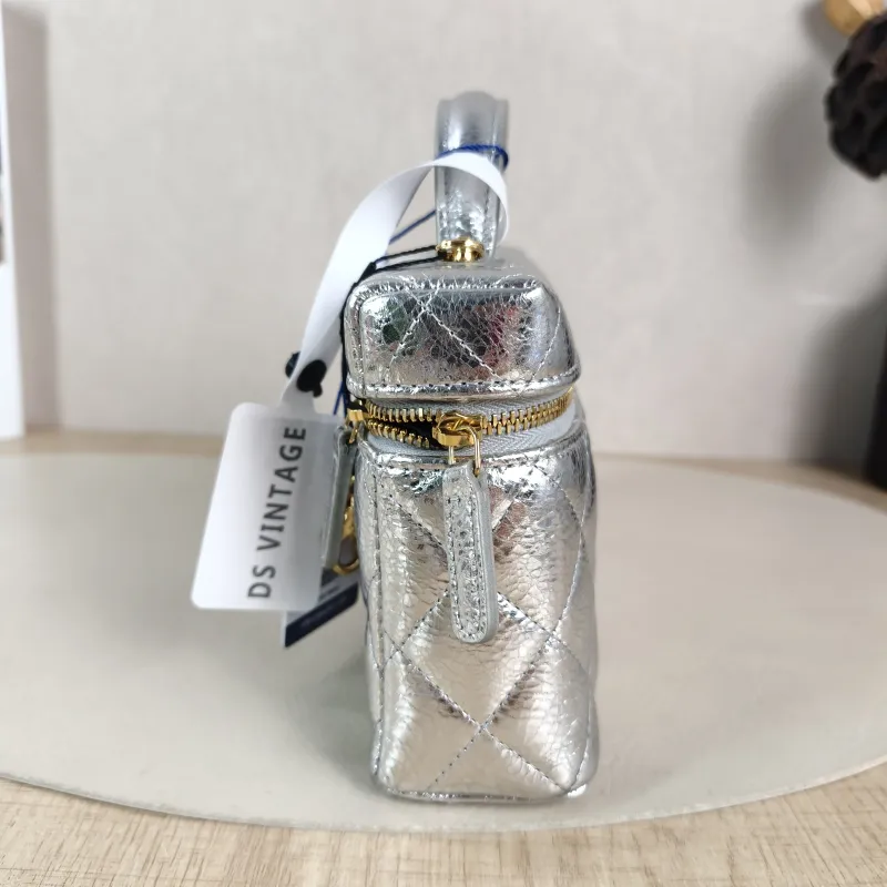 Chanel Crossbody Bag lp Box Bag Top Handle Crossbody Bag Silver Calfskin 19.5 × 5 × 12 cm — detail view 6 of 12