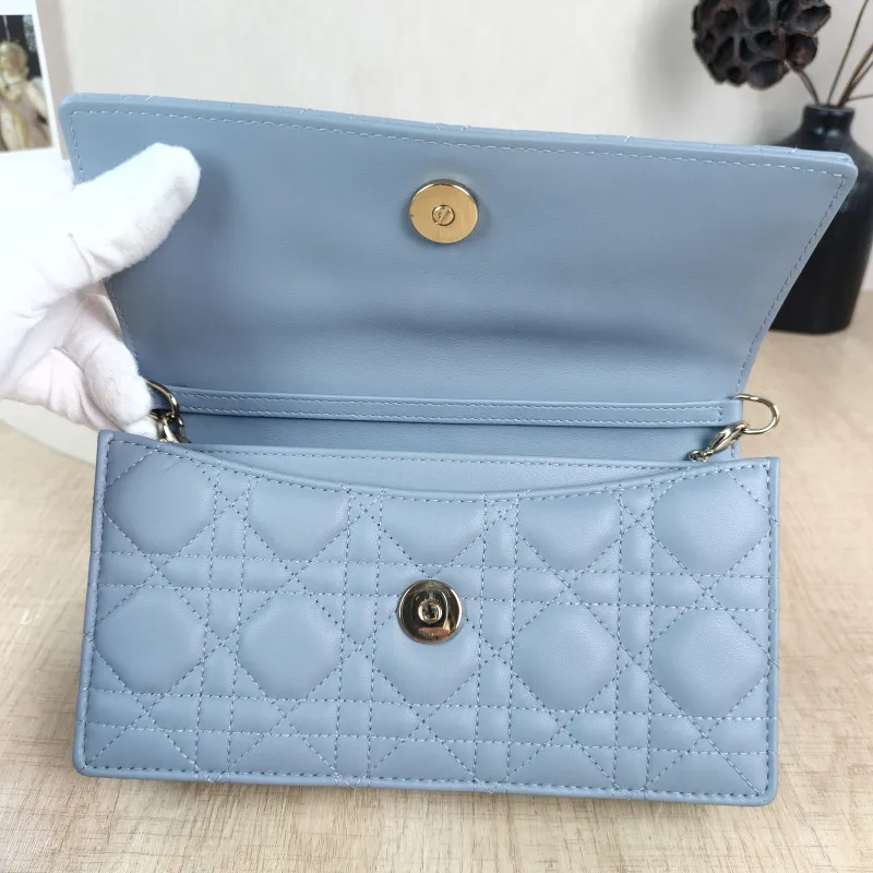 DIOR Shoulder Bag My Chain Bag Blue Lambskin 21 × 4 × 11.5 cm — detail view 2 of 12