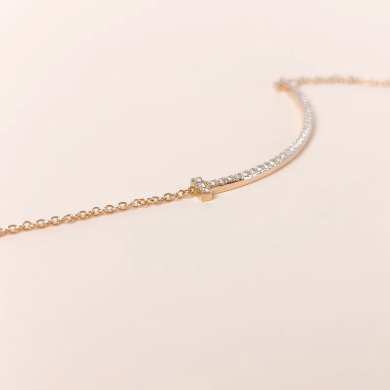 Tiffany&Co. Necklace TC ollection Smile Necklace Gold 18K Diamond Small 40cm — cover view 4 of 10