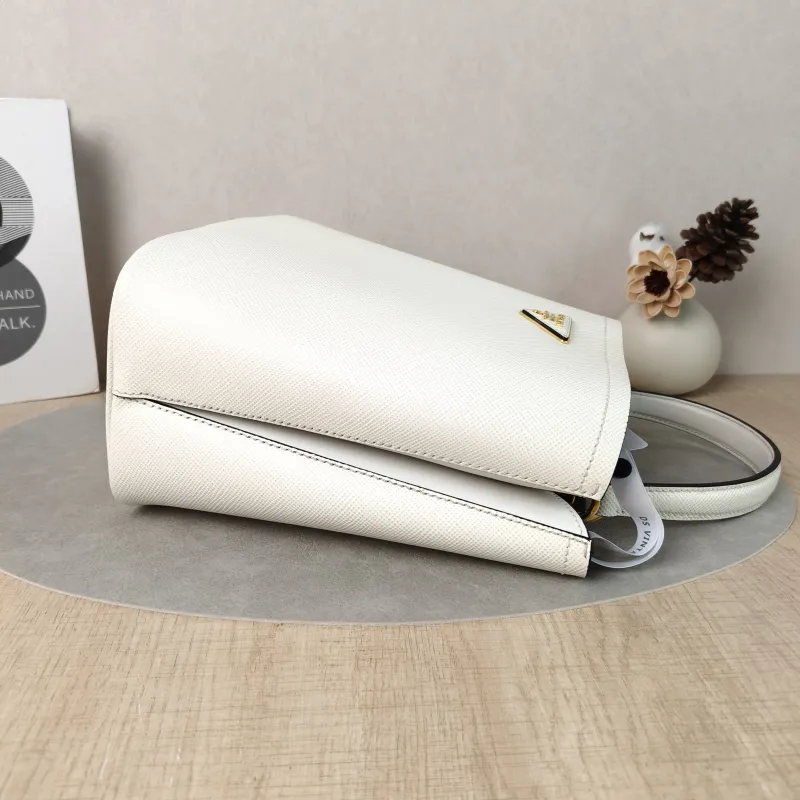 PRADA Shoulder Bag Panier White Calfskin One Size22 × 13 × 23 cm — detail view 1 of 13