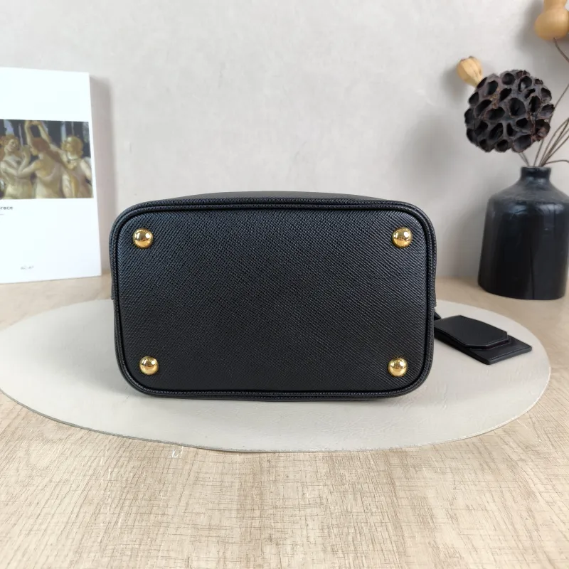 PRADA Shoulder Bag Panier Black Calfskin One Size 21.5 × 13 × 22.5 cm — cover view 2 of 6