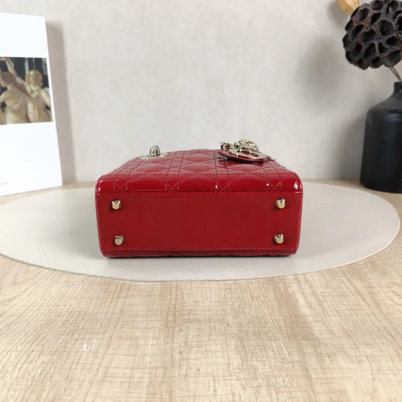 DIOR Crossbody Bag Lady Lady Dior Bag Red Patent Leathermini17 × 7 × 15 cm — cover view 3 of 5