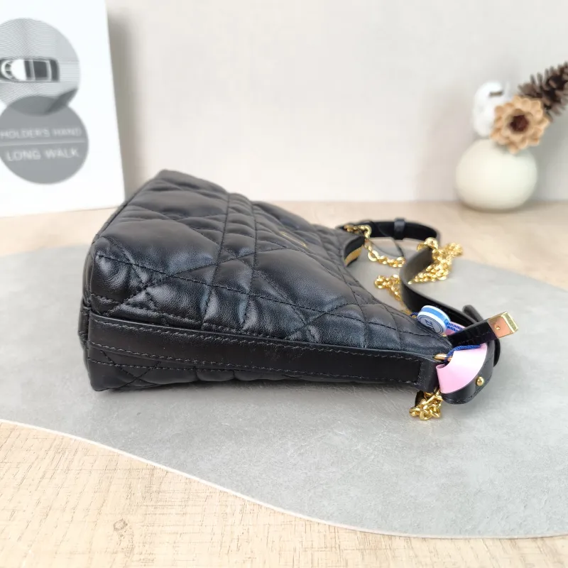 DIOR Shoulder Bag Miss Caro Chain Bag Black Lambskin Mini 19 × 7 × 14 cm — detail view 9 of 14