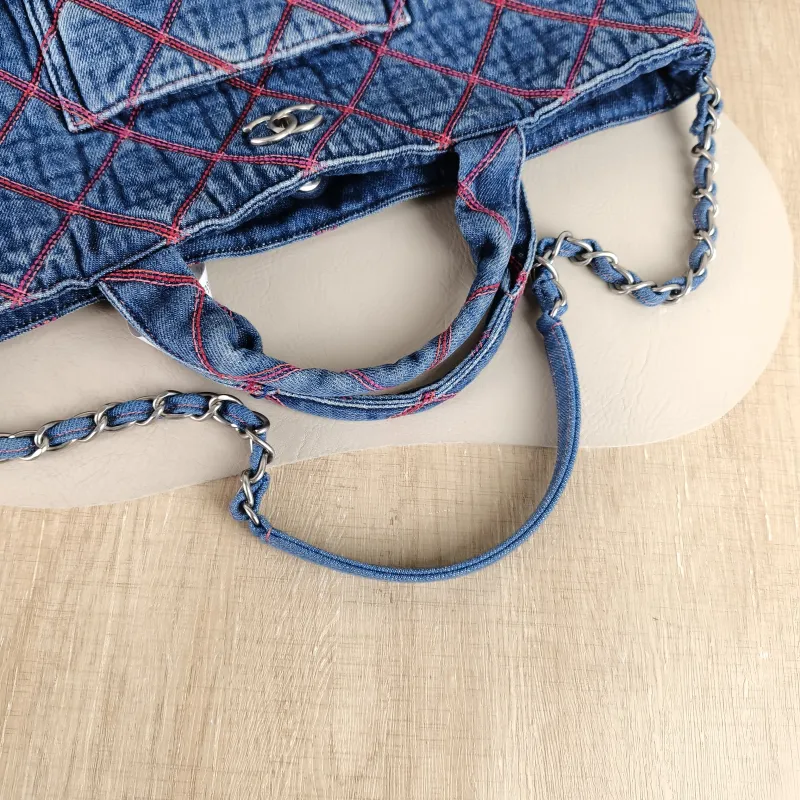 Chanel Shoulder Bag Tote Bag Blue One Size 30 × 12 × 30 cm — detail view 11 of 11