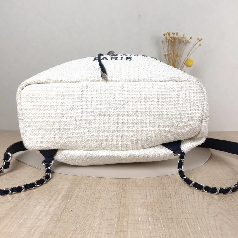 Chanel Backpack Backpack White Blue One Size 33 × 12 × 39 cm 23 — cover view 5 of 5