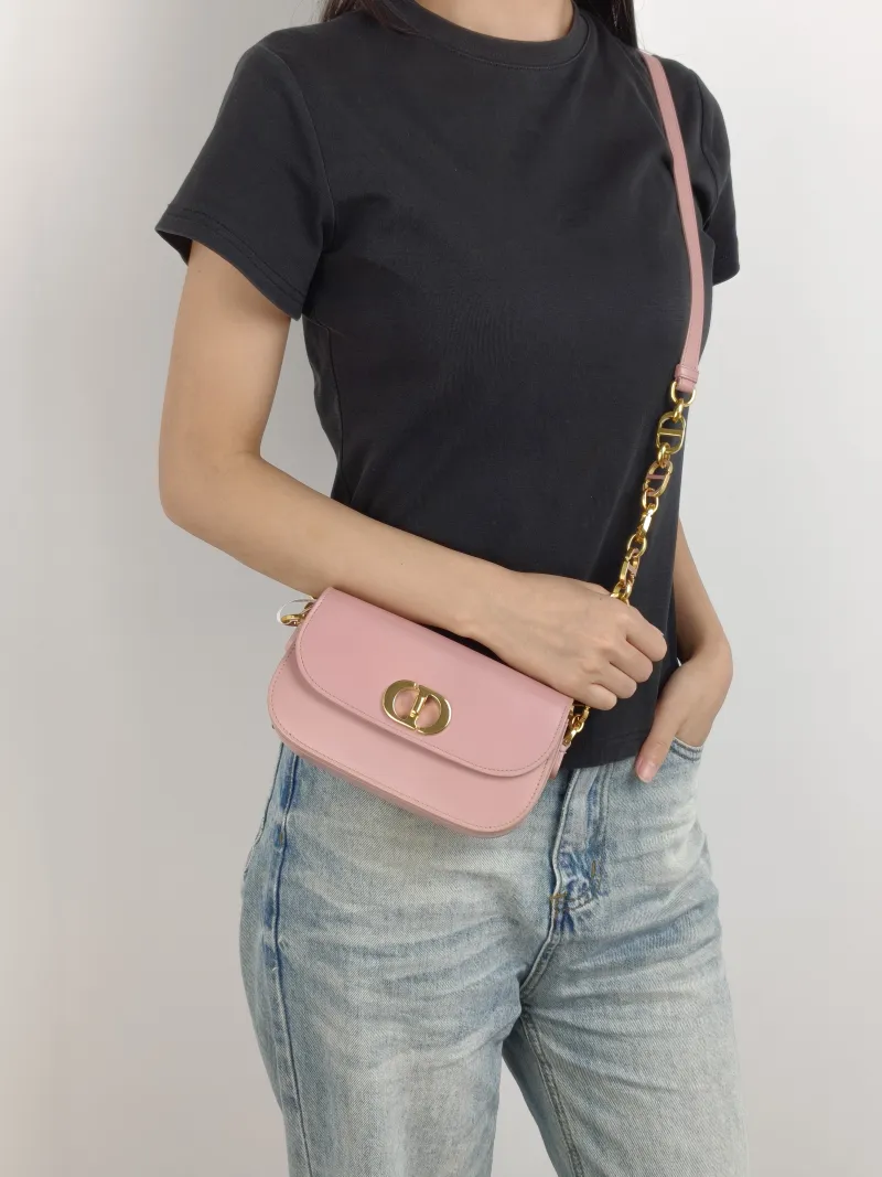 DIOR Crossbody Bag 30Montaigne 30 Avenue Pink Calfskin One Size 18 × 4.5 × 10 cm — on-model view 1 of 2