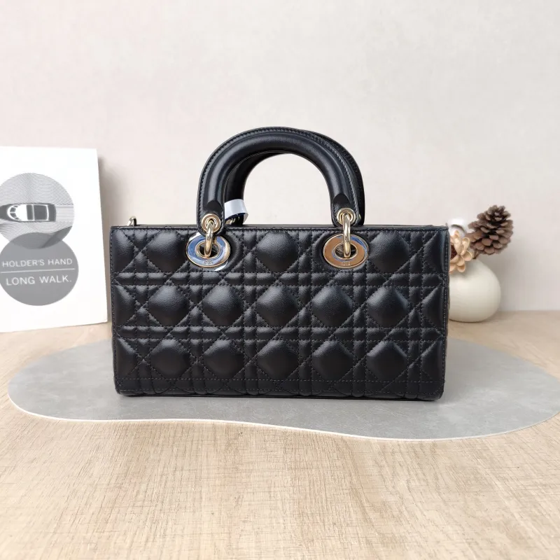 DIOR Crossbody Bag Lady D-Joy Black Lambskin Medium26 × 5 × 13.5 cm — cover view 2 of 6
