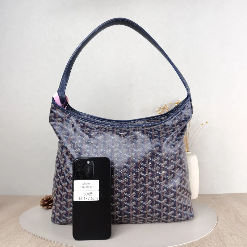 GOYARD Shoulder Bag Boheme Hobo​ Blue PVC Small 43 × 14 × 27 cm — cover view 5 of 5