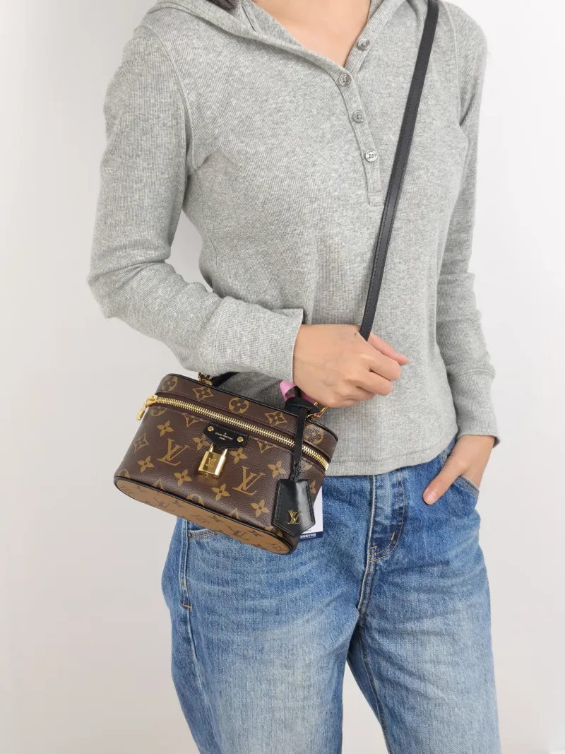 Louis Vuitton Shoulder Bag VANITY POUCH Cosmetic Bag Monogram PVC One Size 19 × 6.5 × 11.5 cm — on-model view 2 of 3