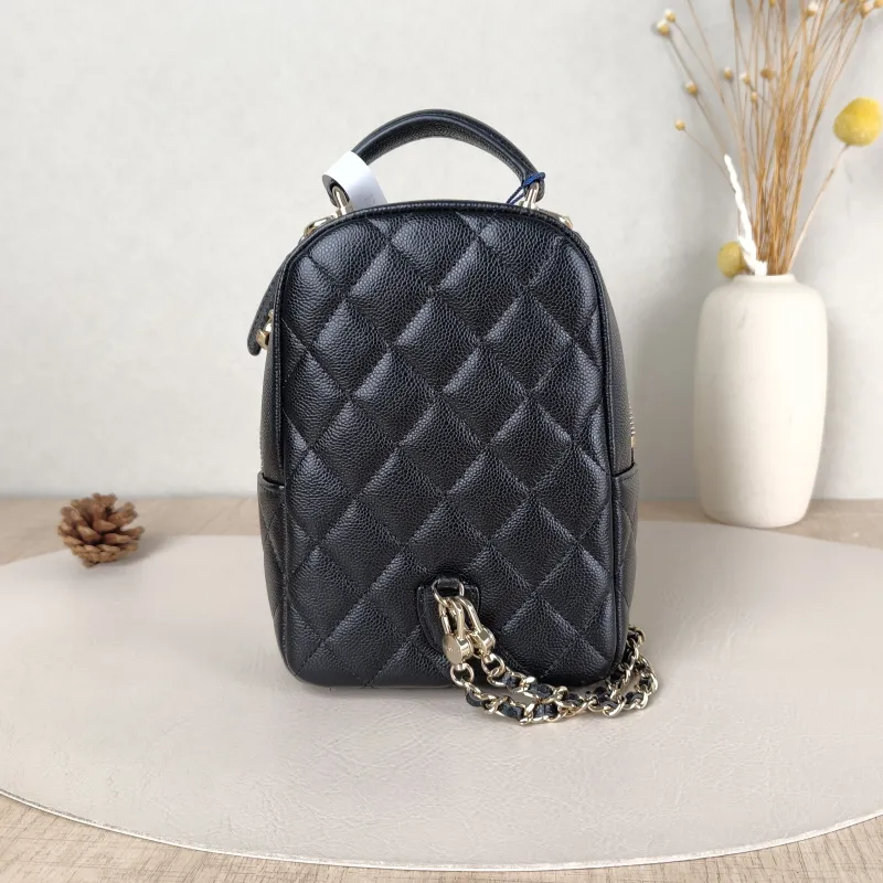 Chanel Crossbody Bag Mini Backpack Crossbody Bag Black Grained Calfskin One Size 13 × 9 × 18 cm — cover view 2 of 5