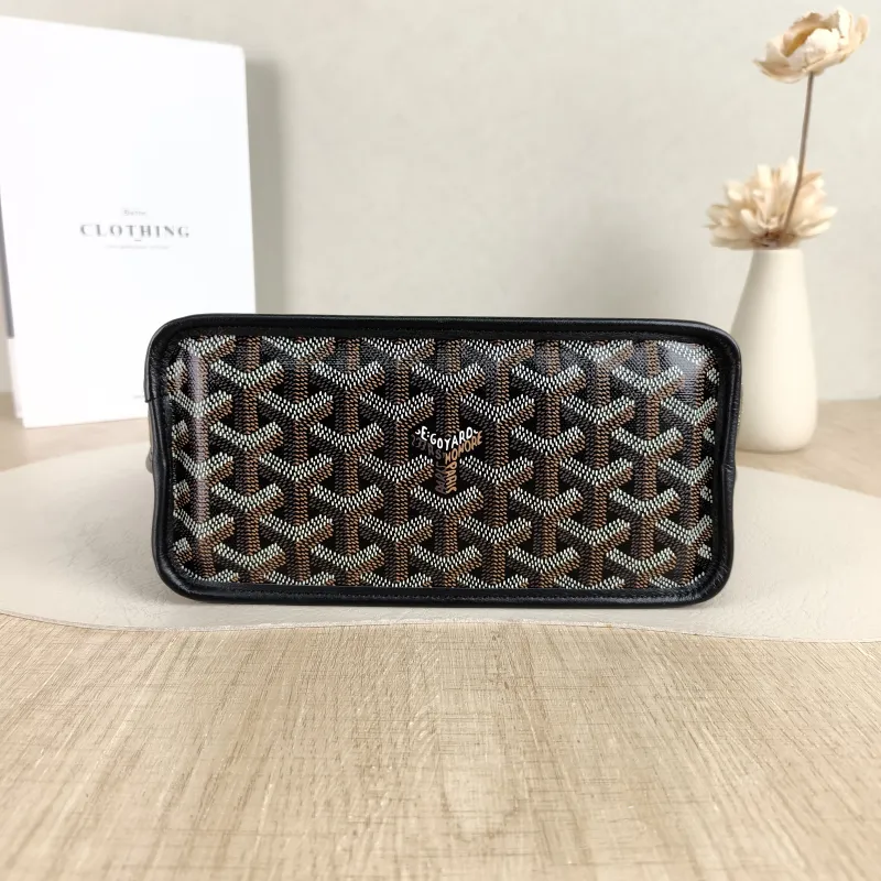 GOYARD Top Handle Bag ANJOU Shopping Tote Black ine Canvas Mini 19.5 × 9 × 19.5 cm — cover view 3 of 5
