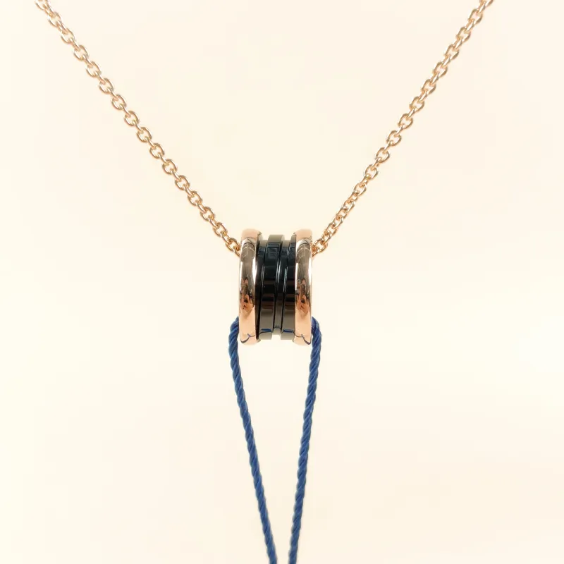 Bvlgari Necklace B.ZERO1Collection Black Rose Gold 18KR ose Gold One Size46cm
