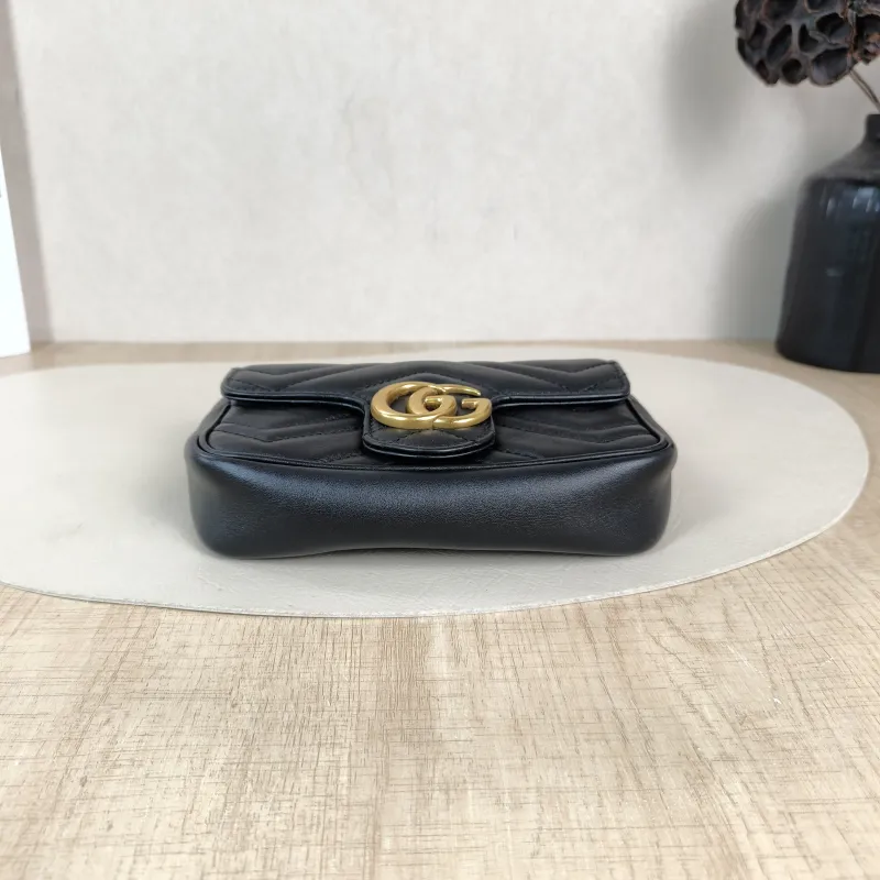 GUCCI Crossbody Bag GG Marmont Mini Marmont Mini Black Calfskin Mini 16.5 × 4.5 × 9.5 cm — cover view 5 of 5