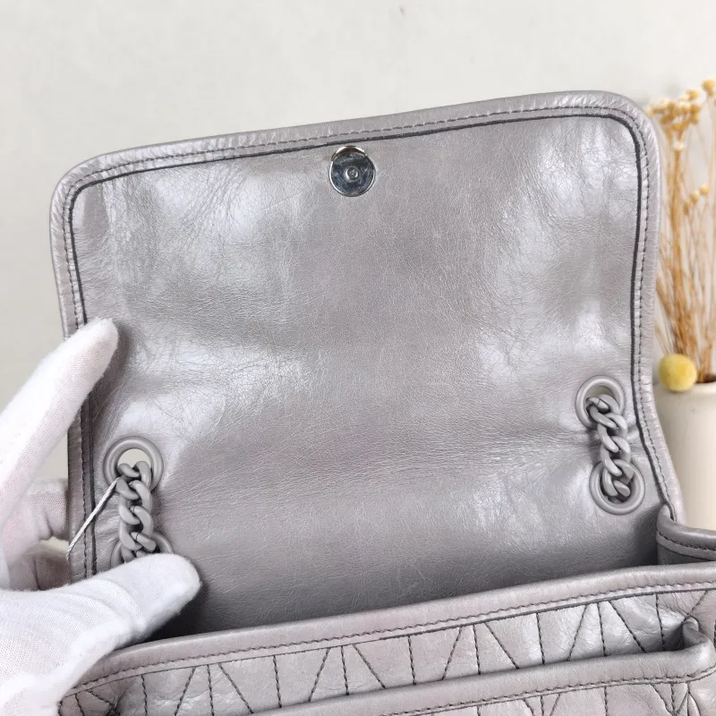 Miumiu Crossbody Bag Crossbody Bag Grey Calfskin One Size 21 × 7 × 17 cm — detail view 2 of 14
