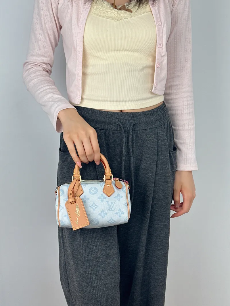 Louis Vuitton Crossbody Bag Speedy Nano Blue PV Cnano16 × 7.5 × 10 cm — on-model view 2 of 2