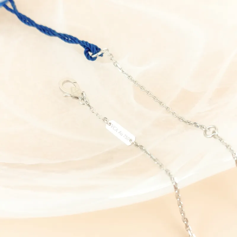 Van Cleef & Arpels Necklace Alhambra Alhambra Collection Pavé Diamond White Gold 18KW hite Gold Diamond Vintage Small 42cm — cover view 4 of 11