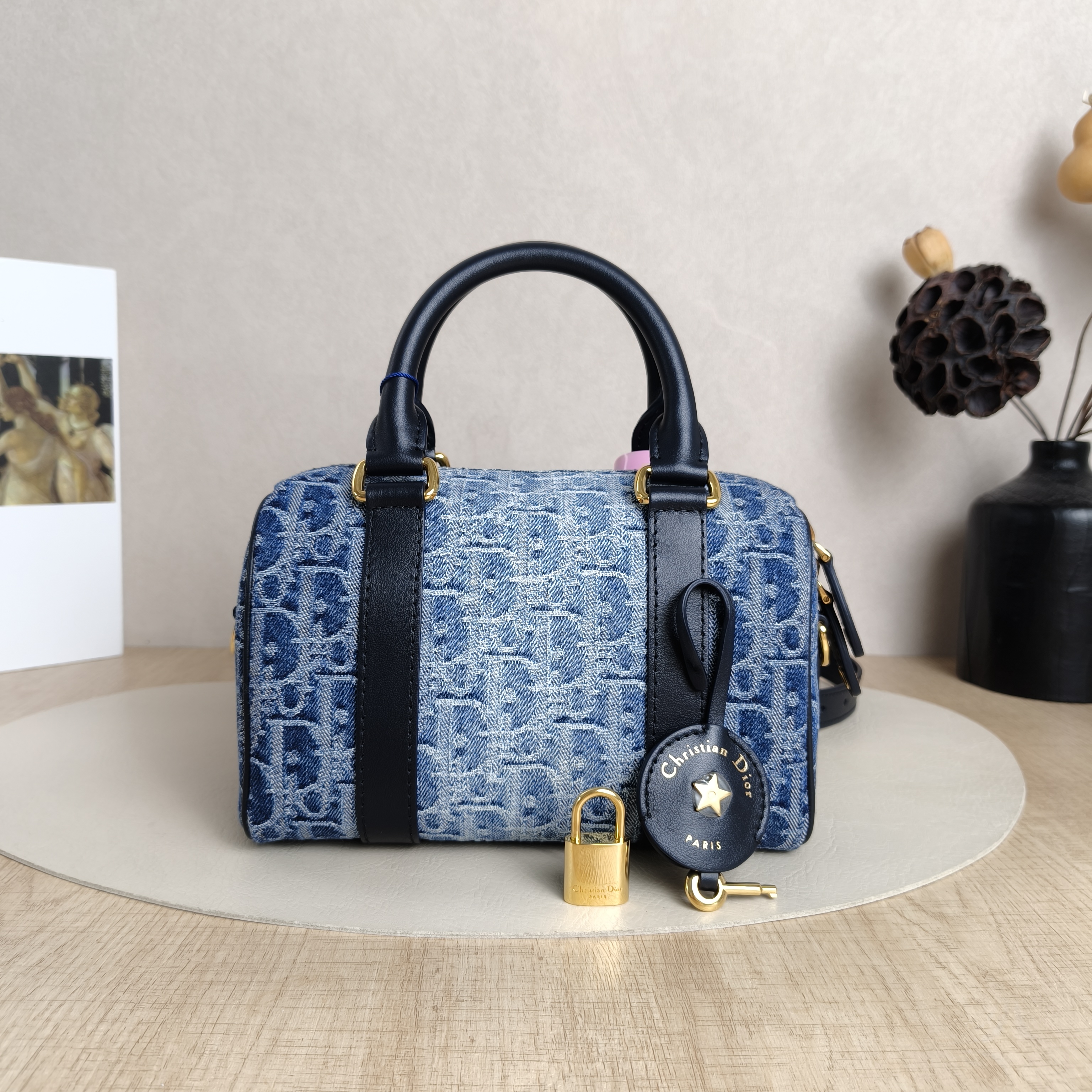 DIOR Crossbody Bag Groove 20 Top Handle Bag Blue Small20.5 × 12 × 13.5 cm