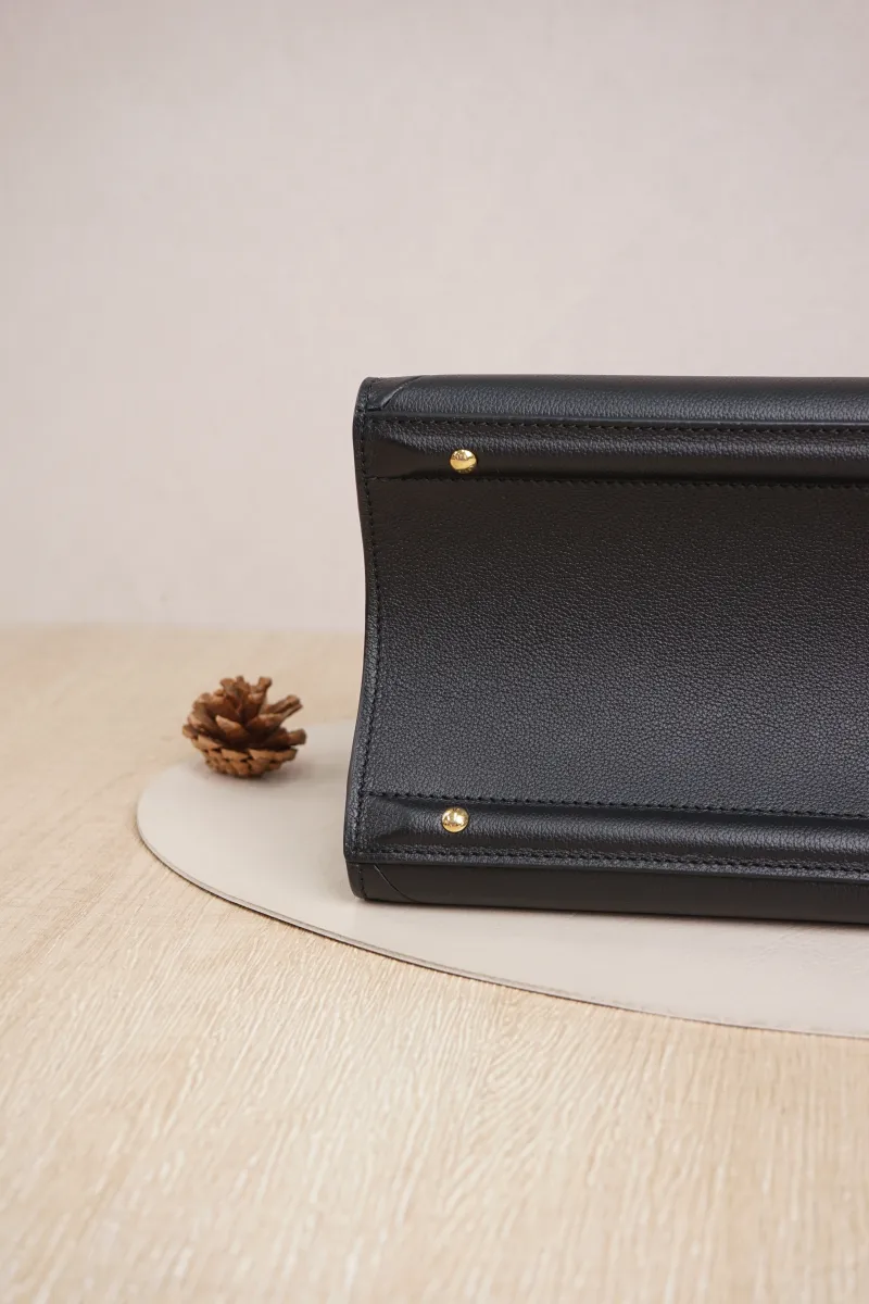 Louis Vuitton steamer Top Handle Bag Medium Black with Gold-Tone Hardware Calfskin Microchip Edition · Shoulder Strap · 31.5 × 15 × 27.5 cm — cover view 3 of 7