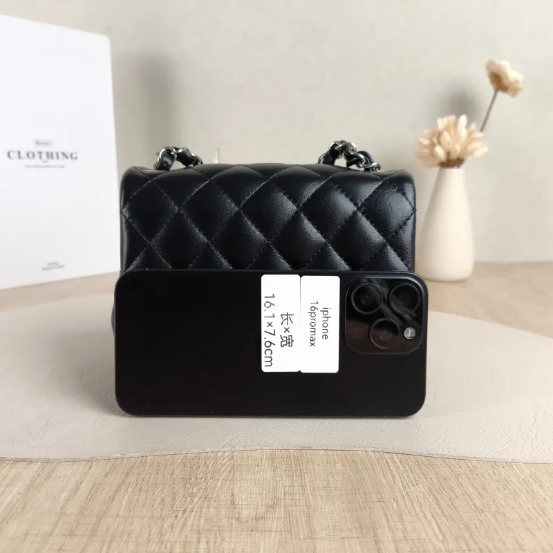 Chanel Crossbody Bag Classic Flap Mini CF Mini Black Lambskin17 × 8 × 13.5 cm — cover view 5 of 6