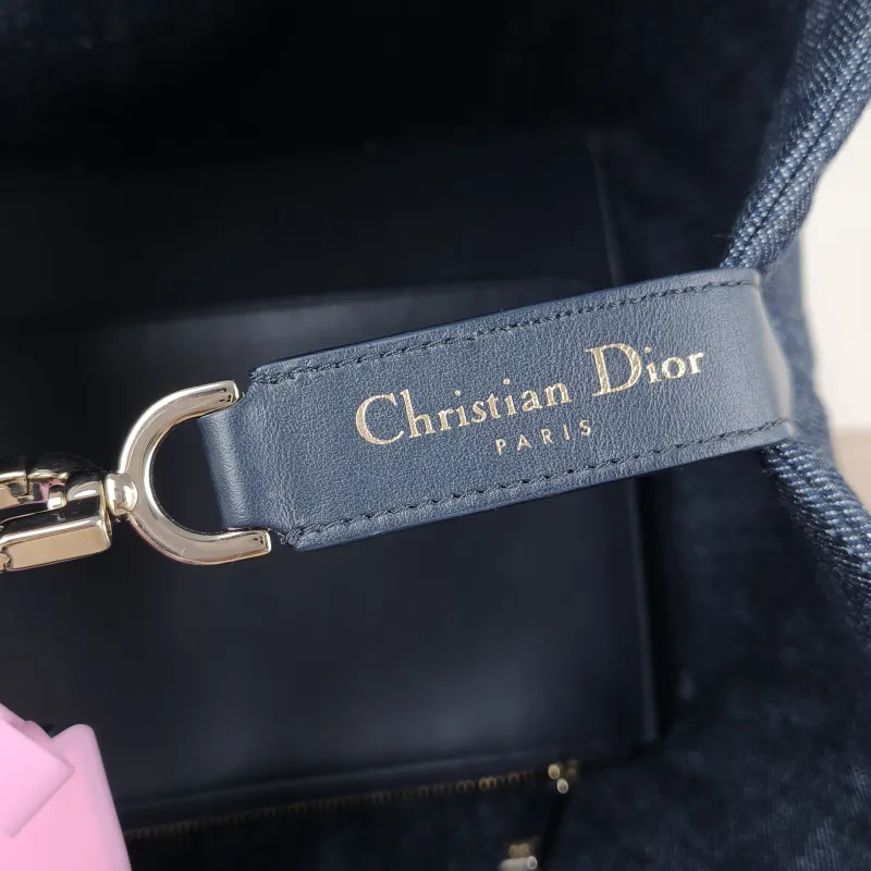 DIOR Top Handle Bag TOUJOURS Navy Medium 28.5 × 17 × 21.5 cm — detail view 8 of 12