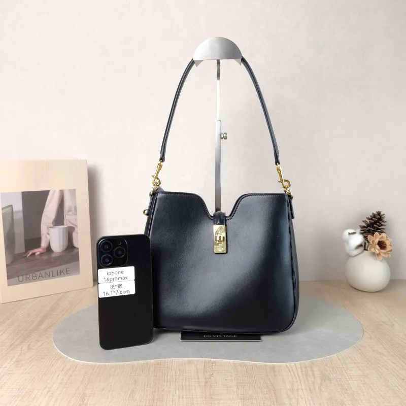 CELINE Shoulder Bag CAMILLE 16 SOFT Shoulder Bag Black Calfskin Small 24.5 × 5 × 21.5 cm — cover view 5 of 5