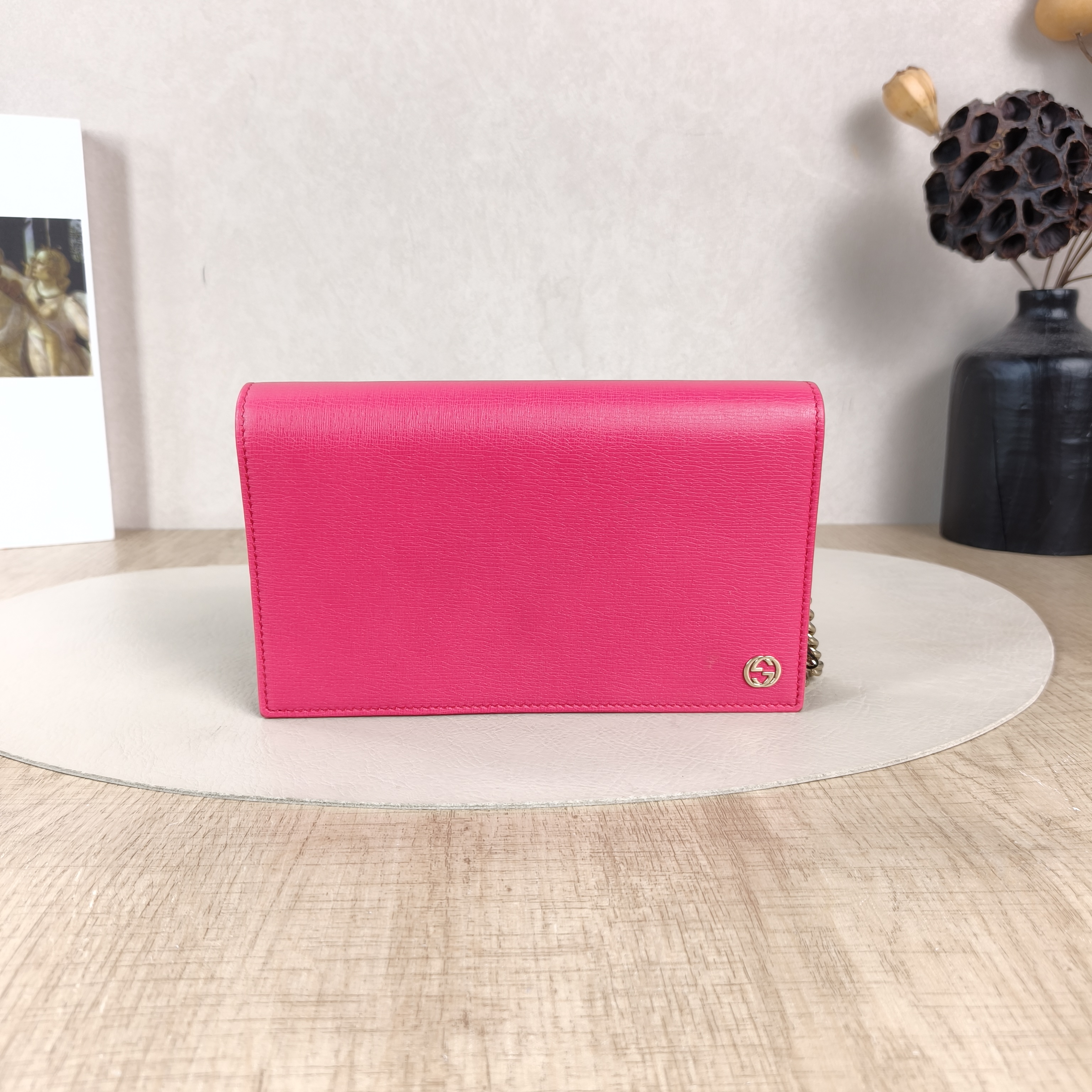 GUCCI Crossbody Bag Chain Bagwoc Crossbody Bag Red Calfskin One Size19 × 3 × 11.5 cm