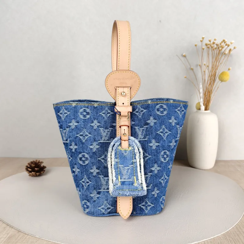 Louis Vuitton Top Handle Bag ALL IN BB Blue BB16 × 12 × 18 cm