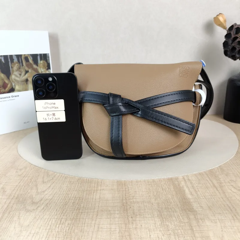 LOEWE Crossbody Bag Gate Brown Black Calfskin Medium25 × 11.5 × 19 cm — cover view 5 of 5