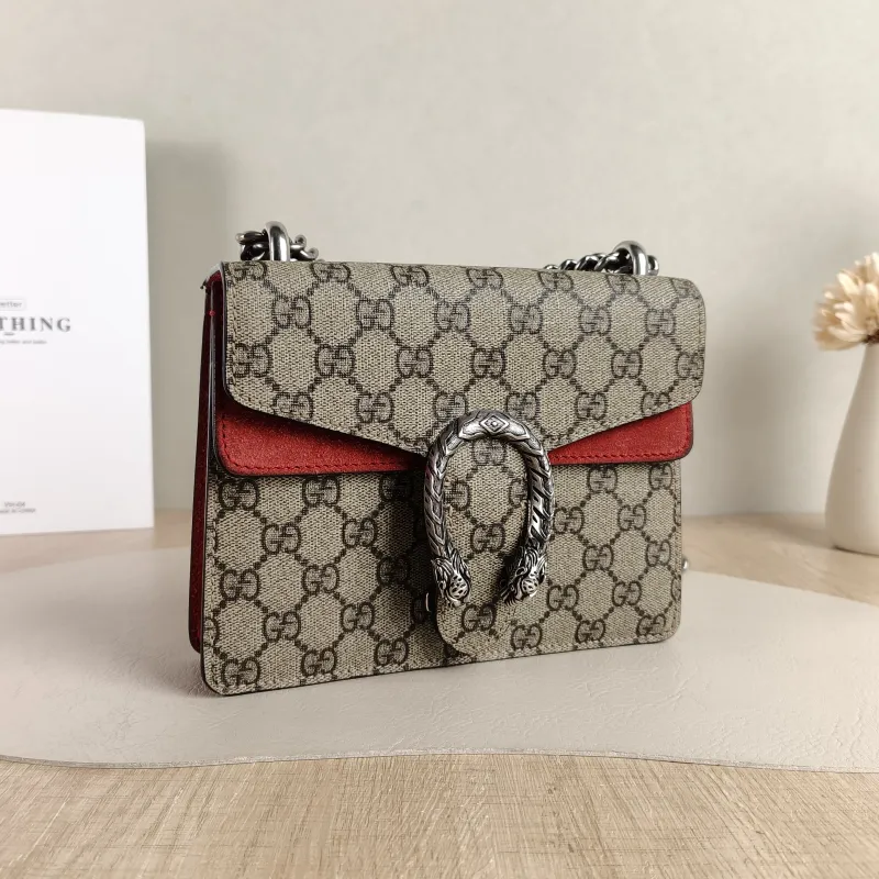 GUCCI Crossbody Bag Dionysus Monogram · Red PV Cmini20 × 5 × 15.5 cm — cover view 5 of 5