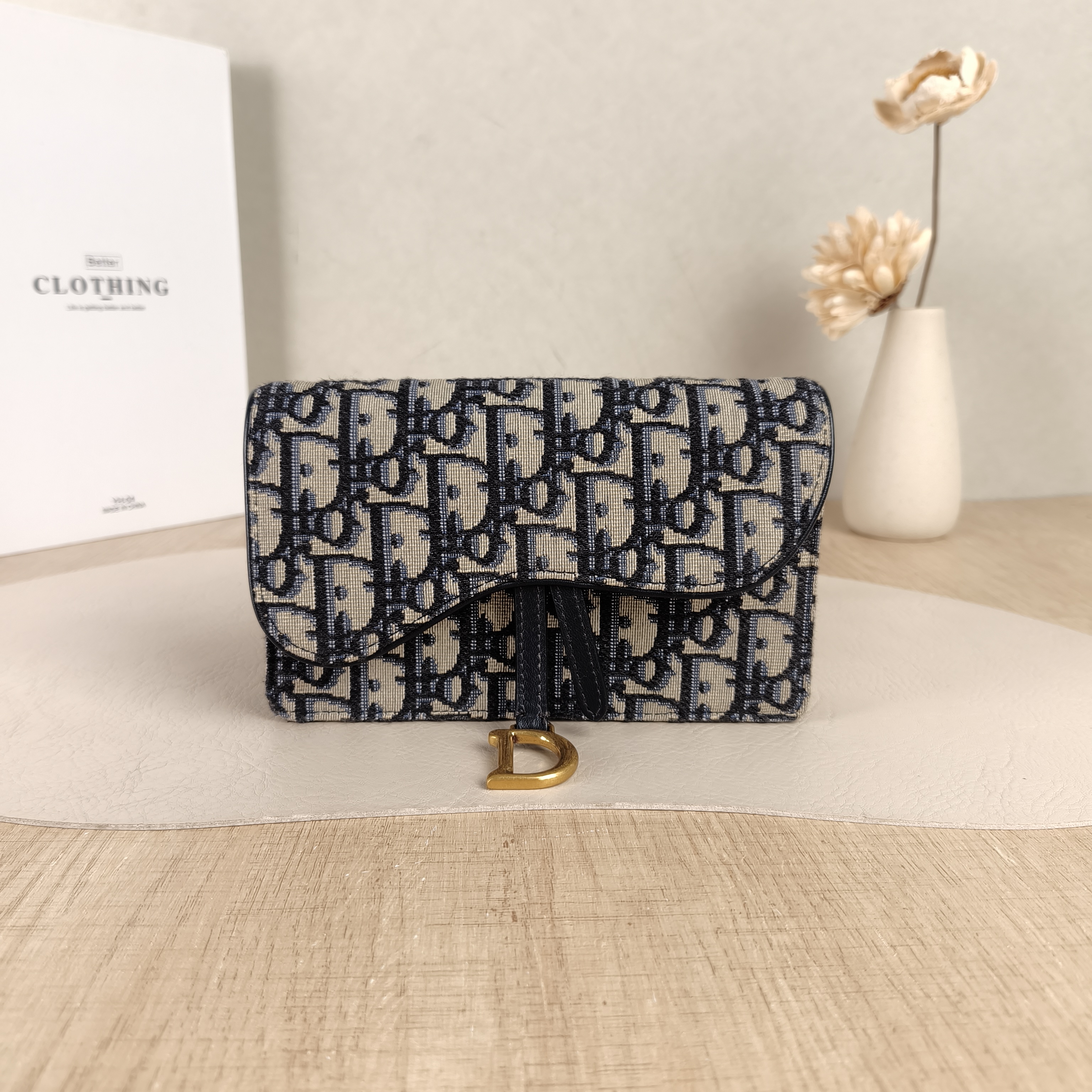 DIOR Belt Bag Saddle Belt Bag Blue Canvas One Size17 × 3.5 × 10.5 cm