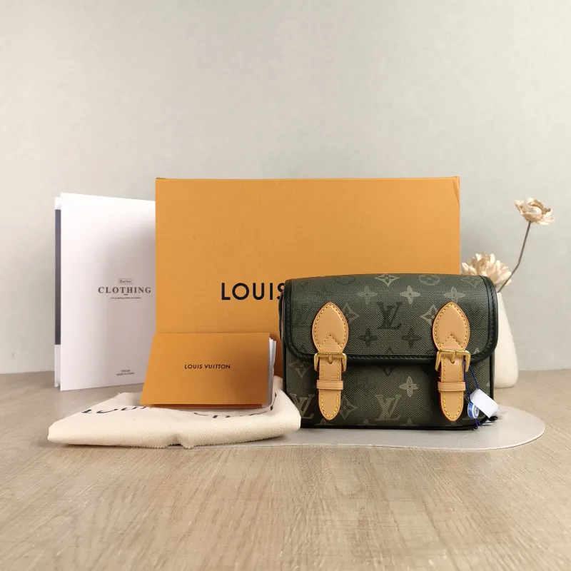 Louis Vuitton Crossbody Bag Satchel Messenger Bag Green PVC Mini 19.5 × 6 × 15 cm — cover view 3 of 6