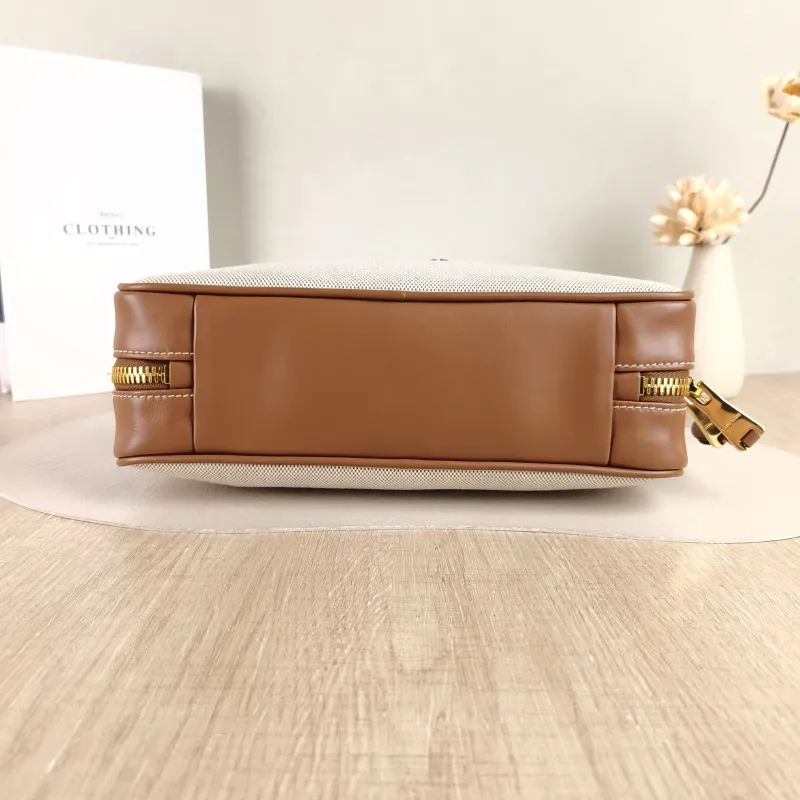 Miumiu Top Handle Bag Beau Brown Canvas · Calfskin 28 × 8 × 11.5 cm — cover view 2 of 5