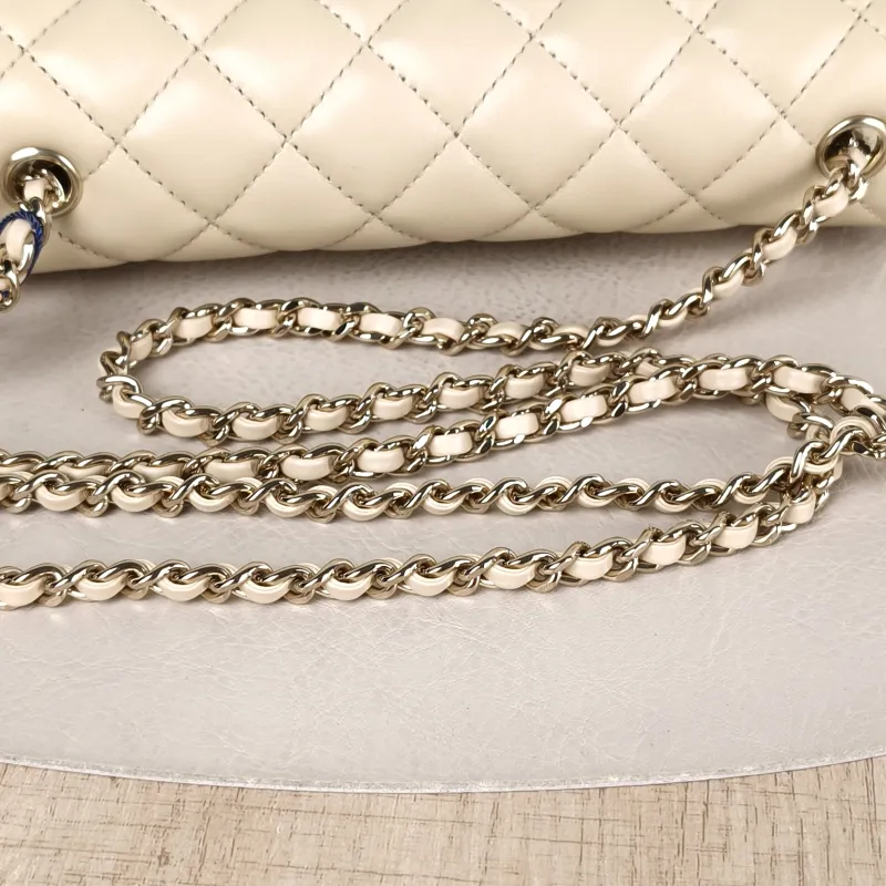 Chanel Crossbody Bag Classic Flap Large Mini CF Mini Beige Lambskin mini 20 × 6 × 12 cm — detail view 7 of 16