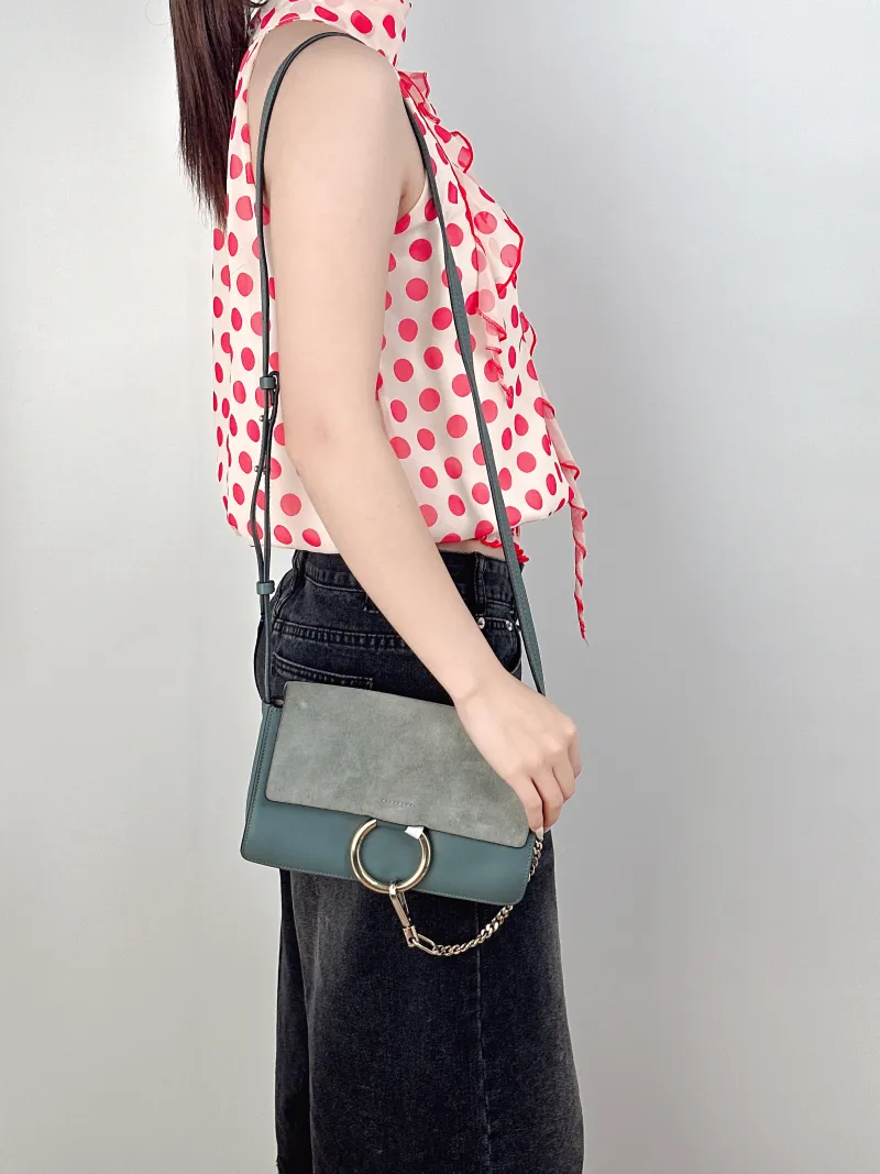 Chloé Crossbody Bag Crossbody Bag Blue Suede One Size24 × 4 × 14 cm — on-model view 2 of 2