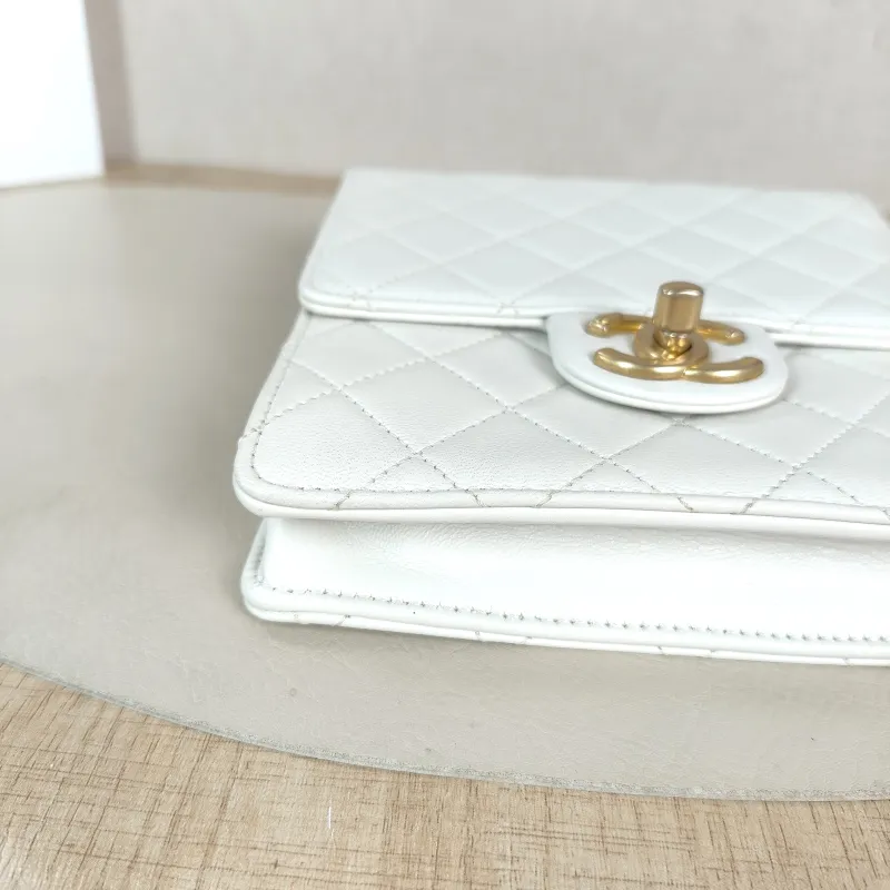 Chanel Crossbody Bag logo cf Collection Edition Crossbody Bag White Lambskin One Size 16 × 4 × 17.5 cm 30 — detail view 2 of 13