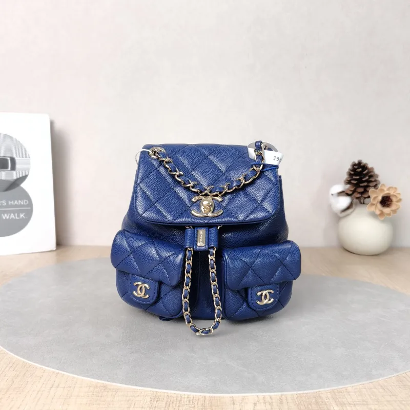 Chanel Backpack Duma Grained Calfskin Small16.5 × 10 × 17.5 cm