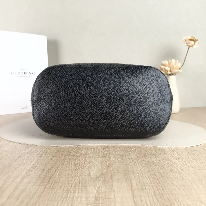 PRADA Shoulder Bag Bucket Bag Black Calfskin One Size 28 × 15 × 27 cm — cover view 2 of 5