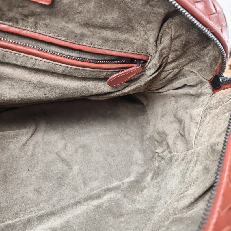 Bottega Veneta Top Handle Bag Woven Top Handle Bag Brown Calfskin One Size 34 × 16 × 20 cm — detail view 3 of 13