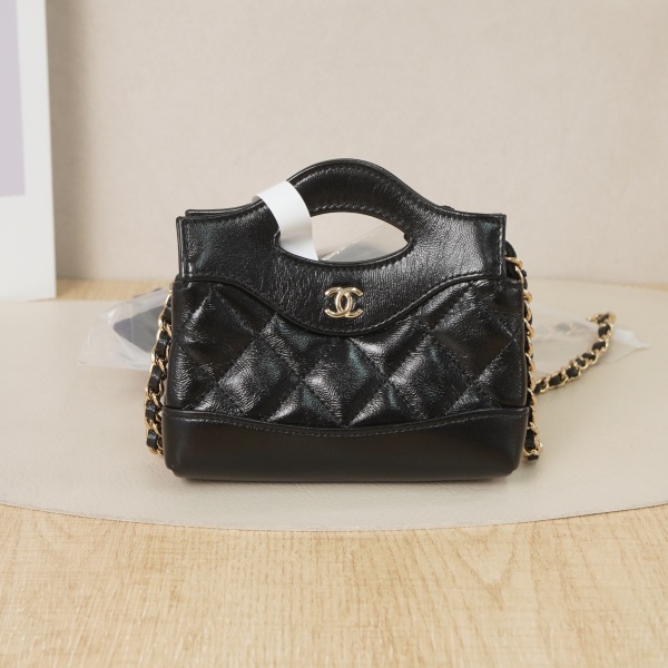 Chanel 31bag mini Black with Gold-Tone Hardware Waxed Leather Microchip Edition · Dust Bag · 13 × 4 × 12 cm