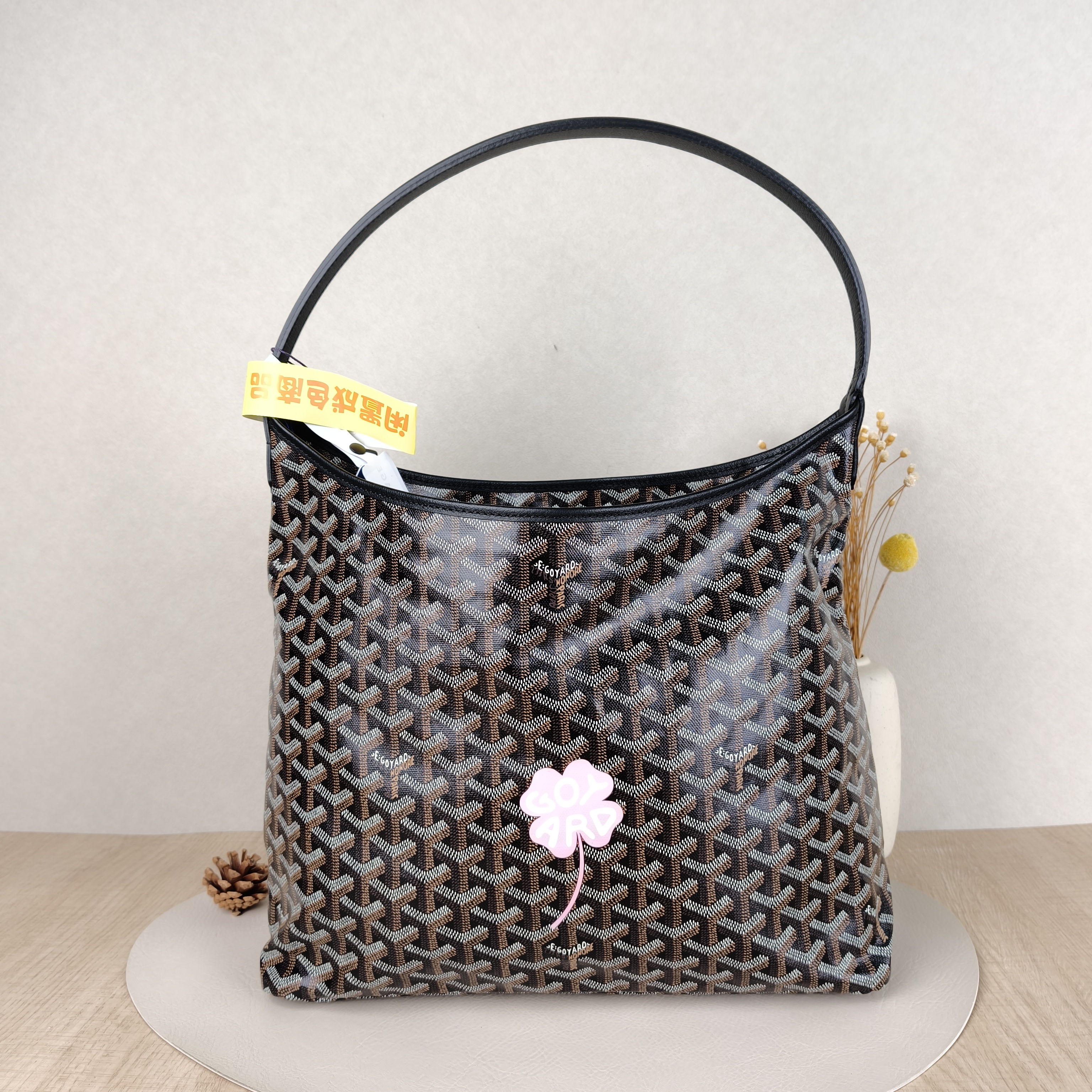 GOYARD Shoulder Bag Boheme Hobo​Black ine Canvas34 × 14 × 27 cm