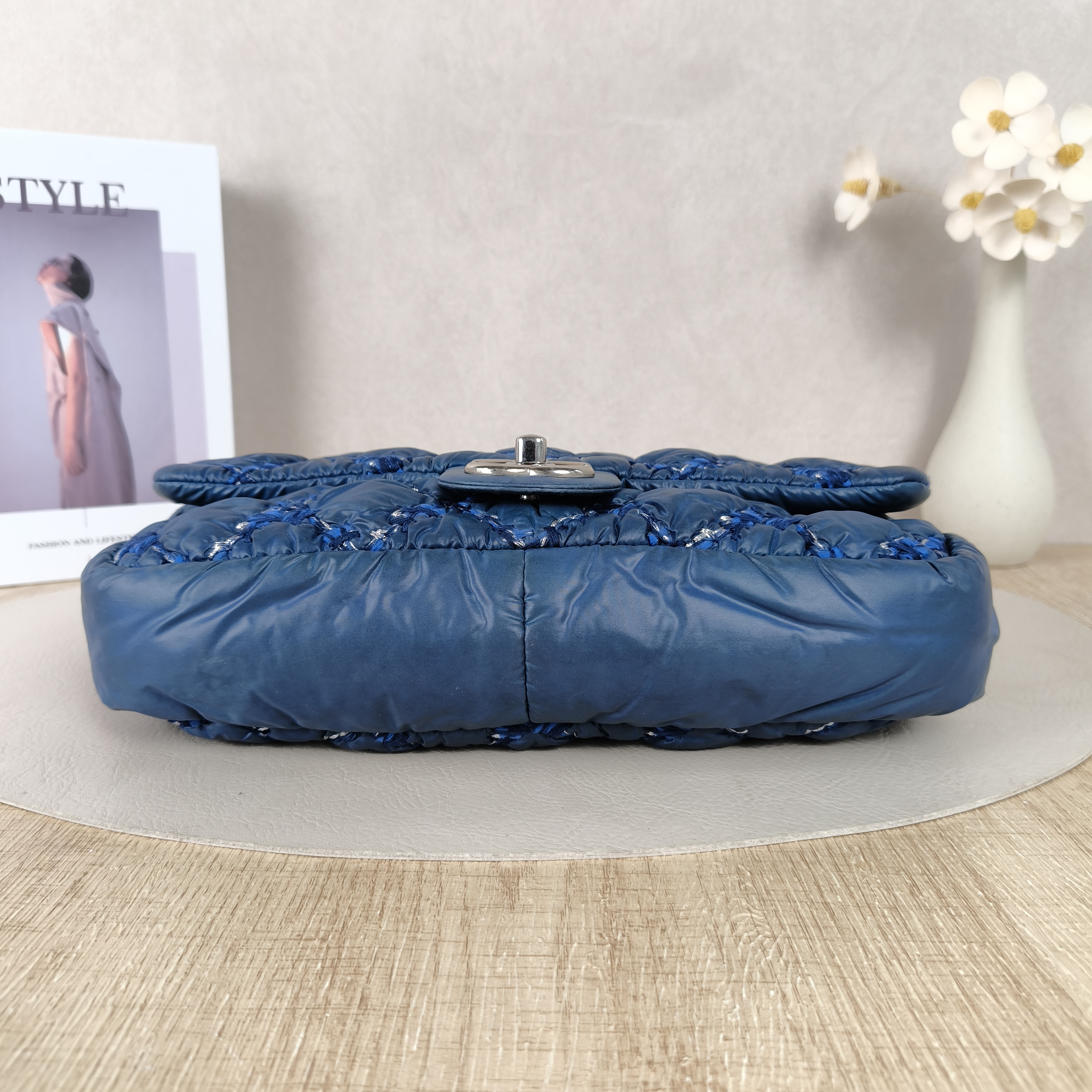 Chanel Crossbody Bagcf Collection Crossbody Bag Navy Nylon Medium26 × 6 × 15 cm — cover view 2 of 10