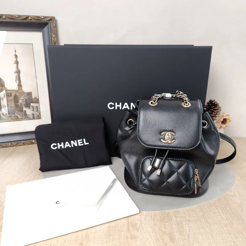 Chanel Backpackaffinity Backpack Black Grained Calfskin Small20 × 14 × 22 cm — cover view 4 of 6