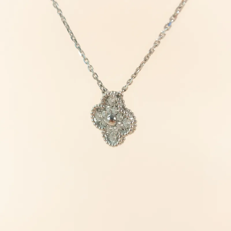 Van Cleef & Arpels Necklace Alhambra White Gold 18KW hite Gold Diamond Vintage Small 41cm — cover view 4 of 10