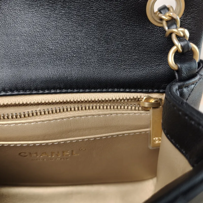 Chanel Crossbody Bag Classic Flap Mini CF Mini Black with Gold-Tone Hardware SL ambskin Mini 17 × 8 × 13.5 cm — detail view 7 of 14