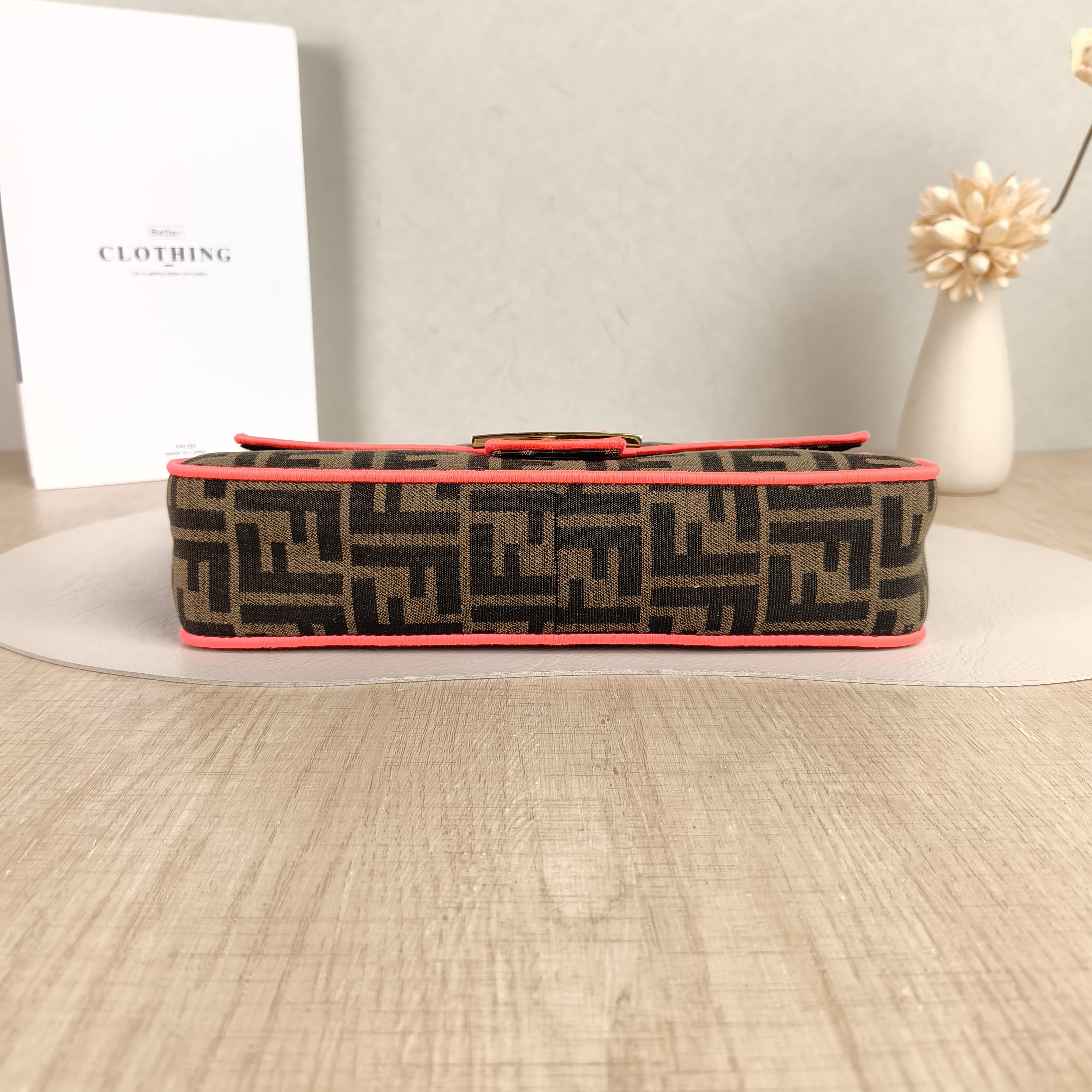 FENDI Crossbody Bag Baguette Baguette Bag Pink Monogram Canvas Medium27 × 6 × 15 cm — cover view 5 of 5