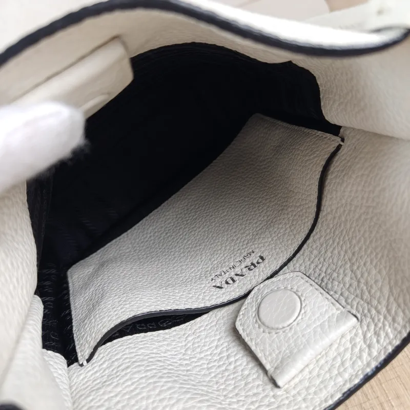 PRADA Crossbody Bag Crossbody Bag White Calfskin One Size 18 × 6.5 × 19.5 cm — detail view 8 of 11