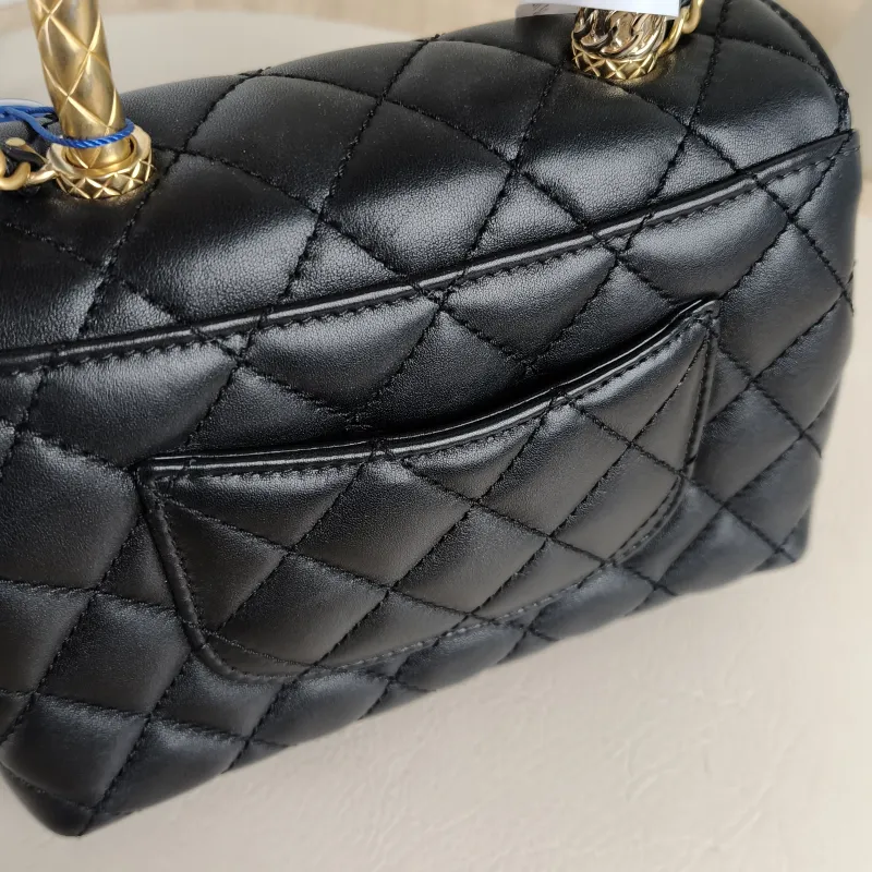 Chanel Crossbody Bag Coco Handle​Black Calfskinmini19 × 9 × 13 cm — detail view 10 of 13