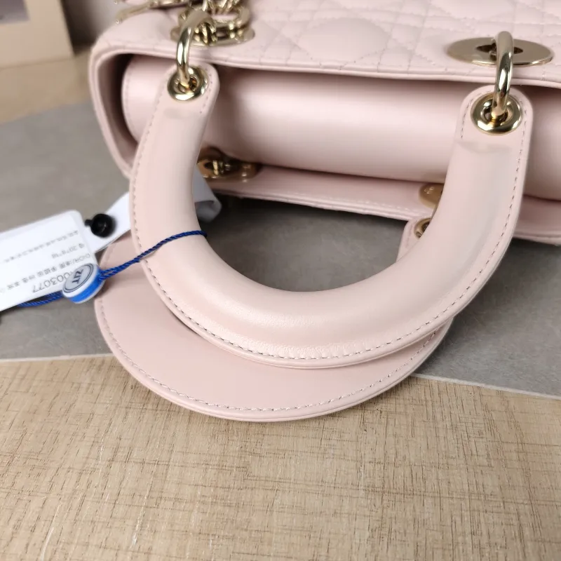 DIOR Top Handle Bag Pink Lambskin Small 20 × 8 × 18 cm — detail view 6 of 12